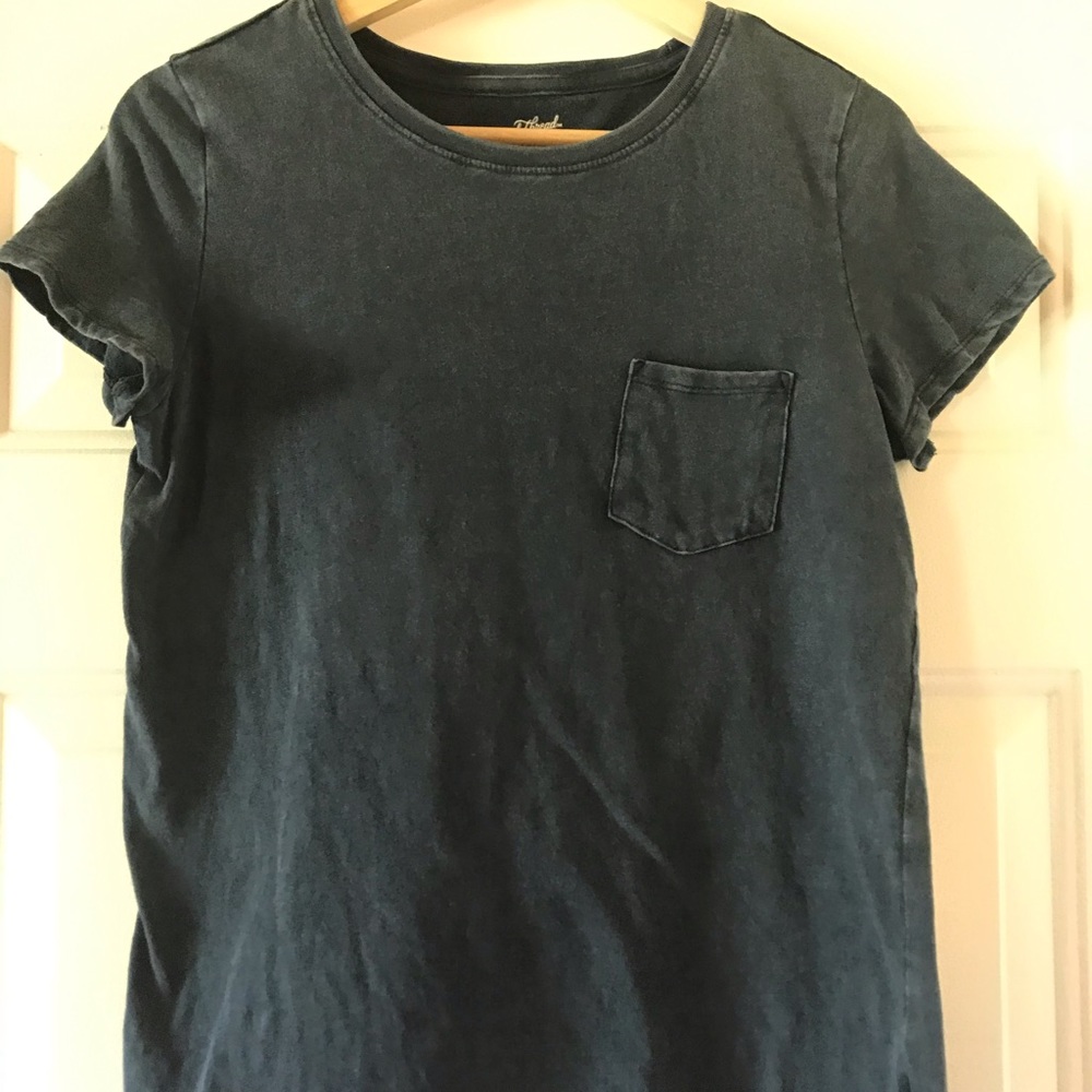 Vintage washed navy short sleeve tee